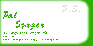 pal szager business card