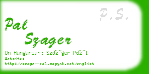 pal szager business card